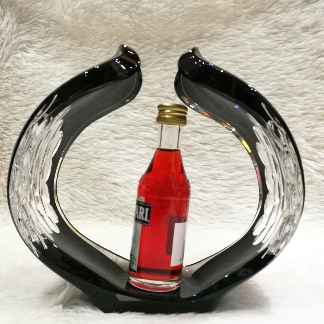 Bohemian Crystal Candle Holder (Black) (Category: Home Improvement Tools & Accessories) located in Taguig. Submitted by metrowalker (Listing ID 244977358, Image 3). Description: Black Bohemian crystal candle holder with a multifaceted window on the side of its wings From Czech Republic.