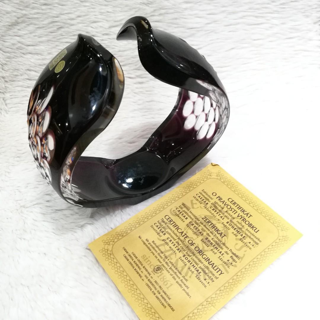Bohemian Crystal Candle Holder (Purple) (Category: Home Improvement Tools & Accessories) located in Taguig. Submitted by metrowalker (Listing ID 244978818, Image 1). Description: Purple Bohemian crystal candle holder with a multifaceted window on the side of its wings From Czech Republic.