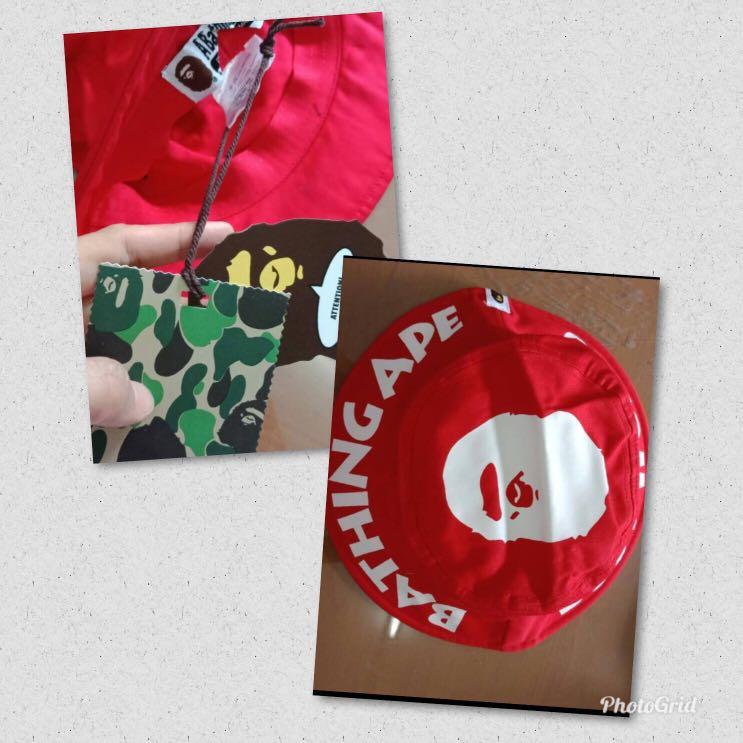 Bucket Hat Bape, Fesyen Pria, Aksesoris 