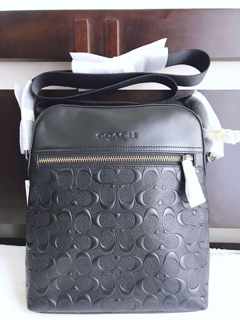 coach houston flight bag in signature leather