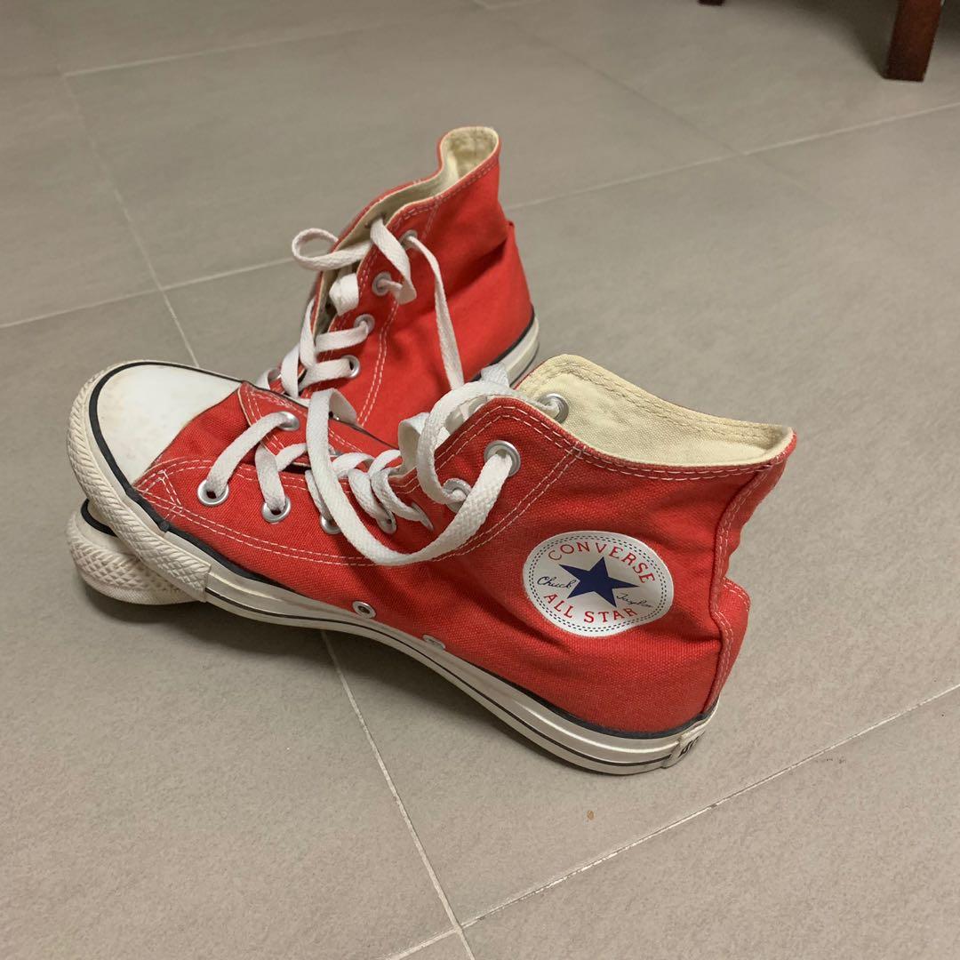 converse high cut red
