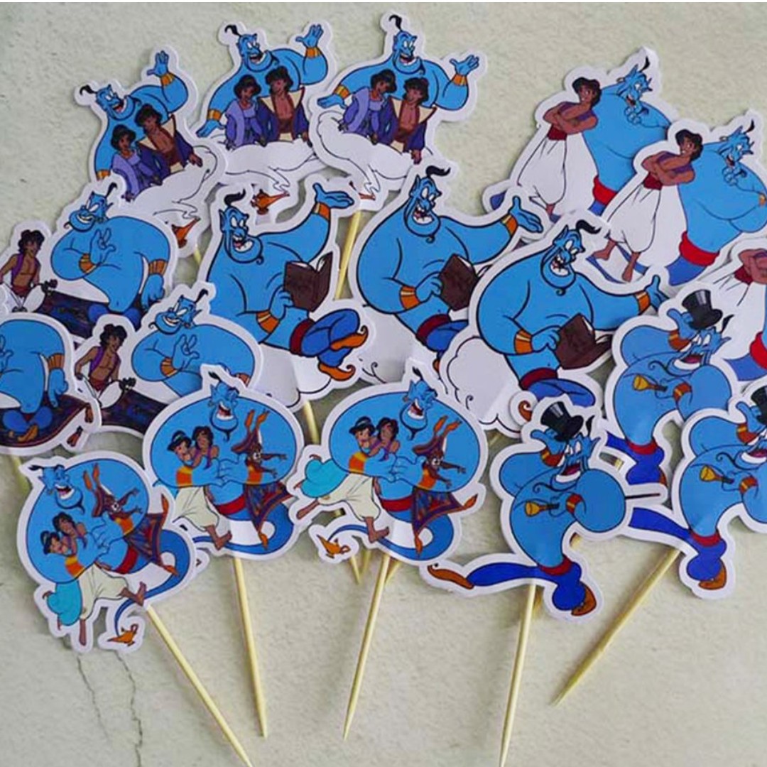 Disney Aladdin Genie Cupcake Cup Cake Toppers Chocolate Birthday