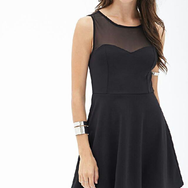 h&m black mesh dress