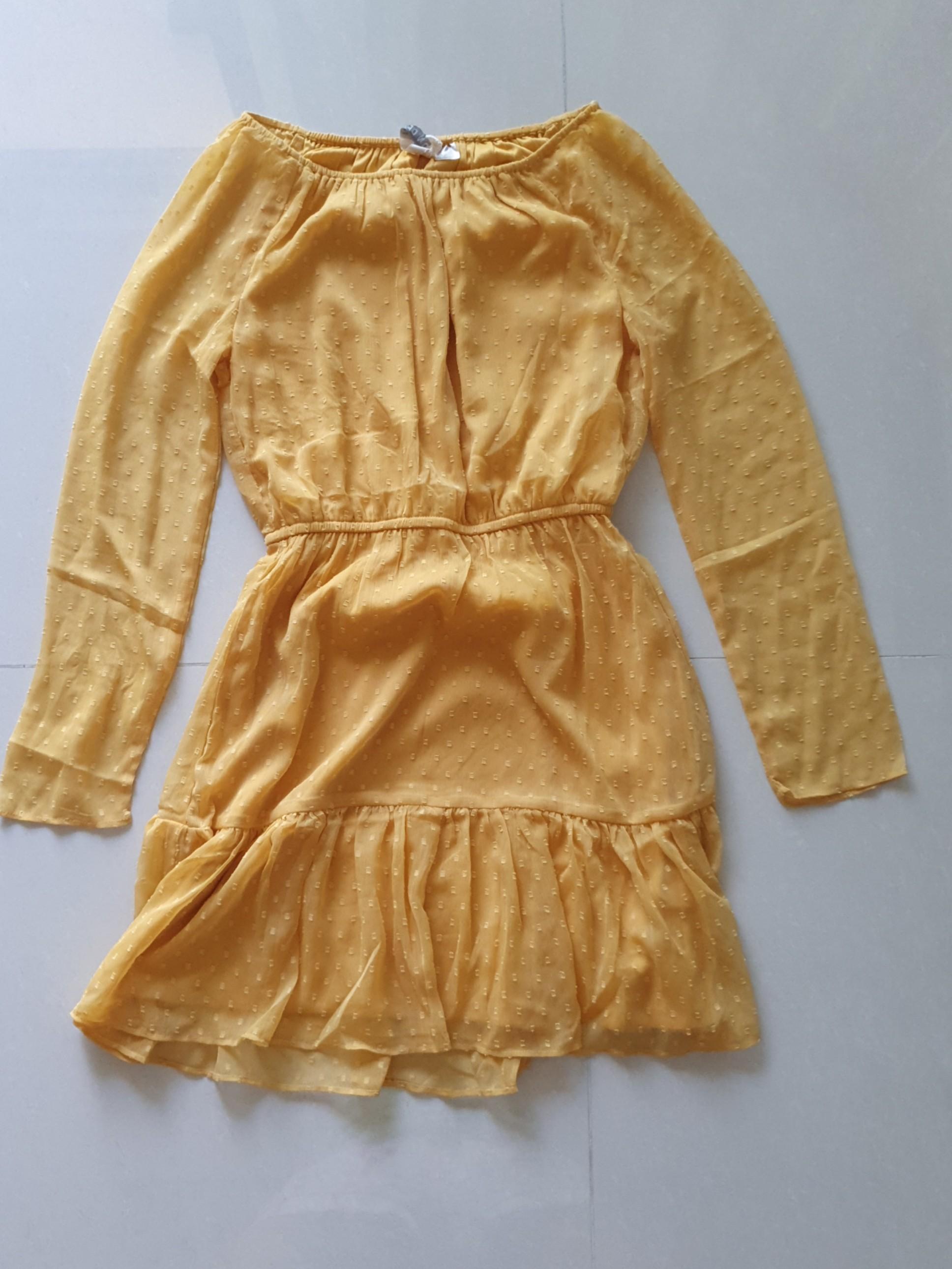 H M Divided Yellow Dress Women S Fashion Clothes Dresses