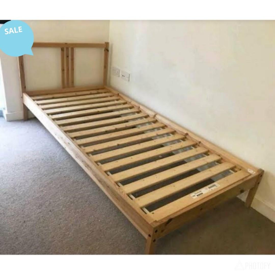 ikea wooden single bed frame