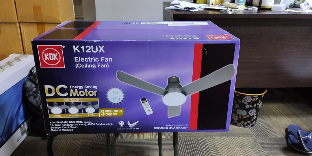 K12ux kdk ceiling fan 48 inch with light, Furniture & Home Living