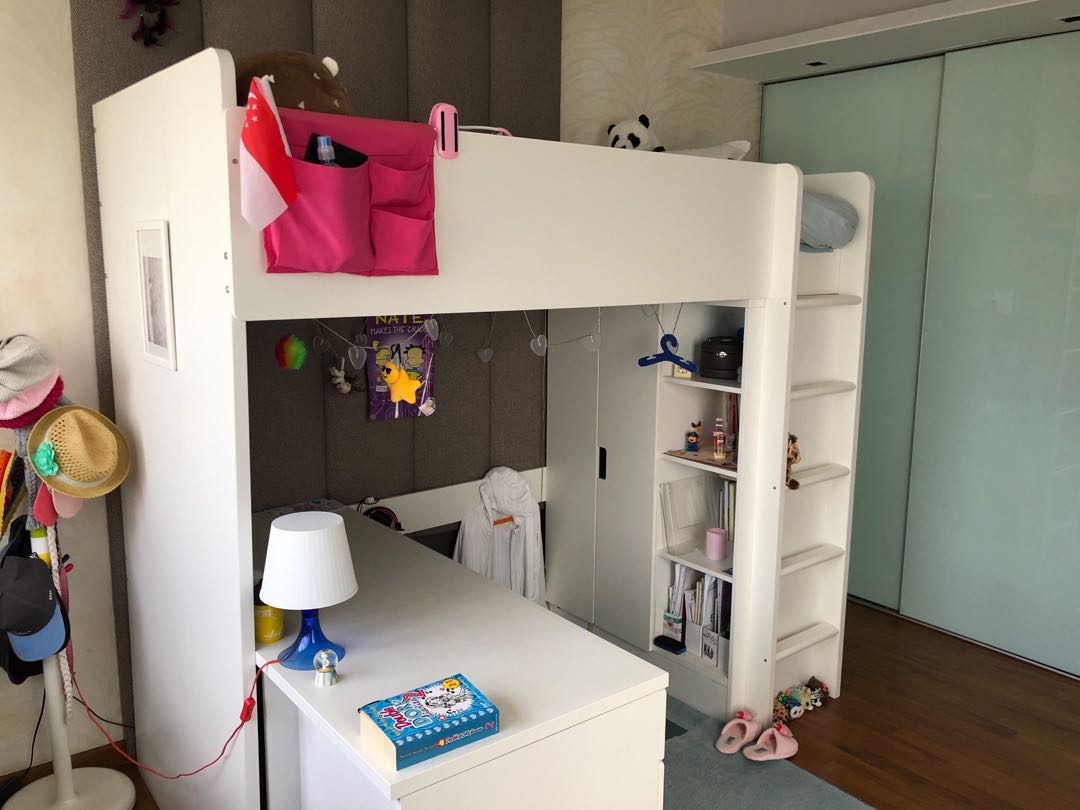 Kids Bunk Bed Loft, Loft Bed With Desk And Wardrobe Ikea