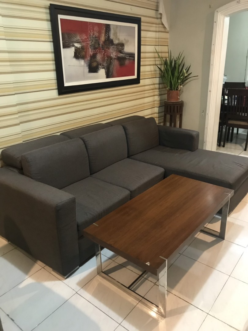 L-Shape Sofa with table included, Furniture & Home Living, Furniture