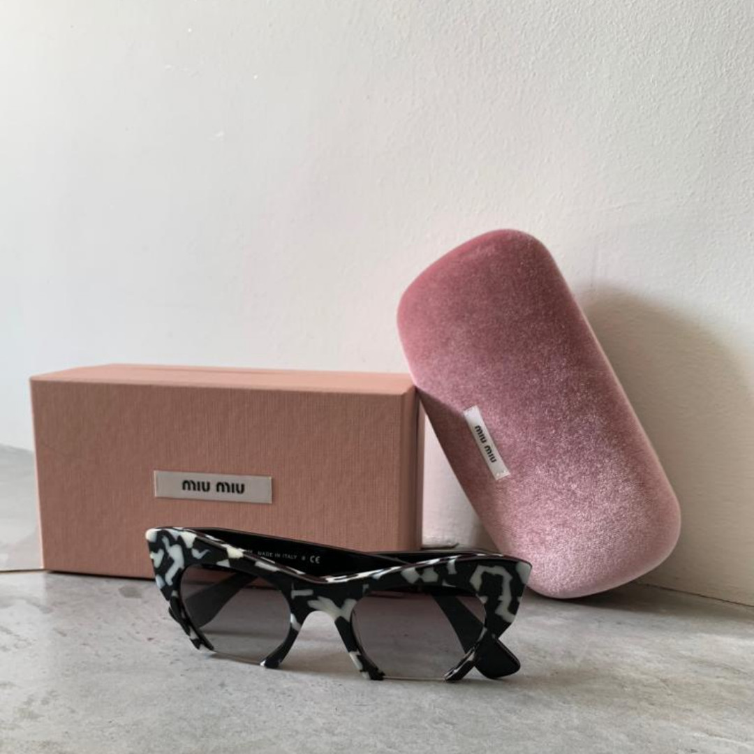 Miu Miu Semi Rimless Cat Eye Sunglasses Women s Fashion Watches