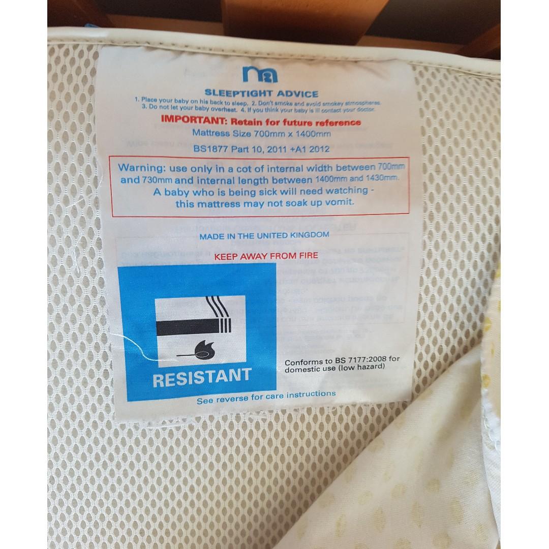 cot bed mattress sizes