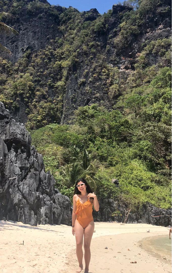 MUSTARD YELLOW ONE PIECE SWIMSUIT, Women's Fashion, Swimwear, Bikinis