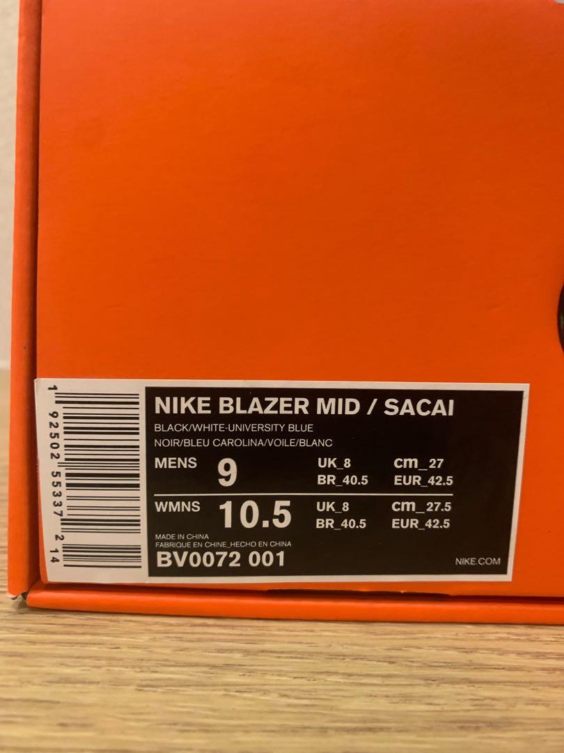Nike Sacai Blazer blue Men s Fashion Footwear Sneakers on