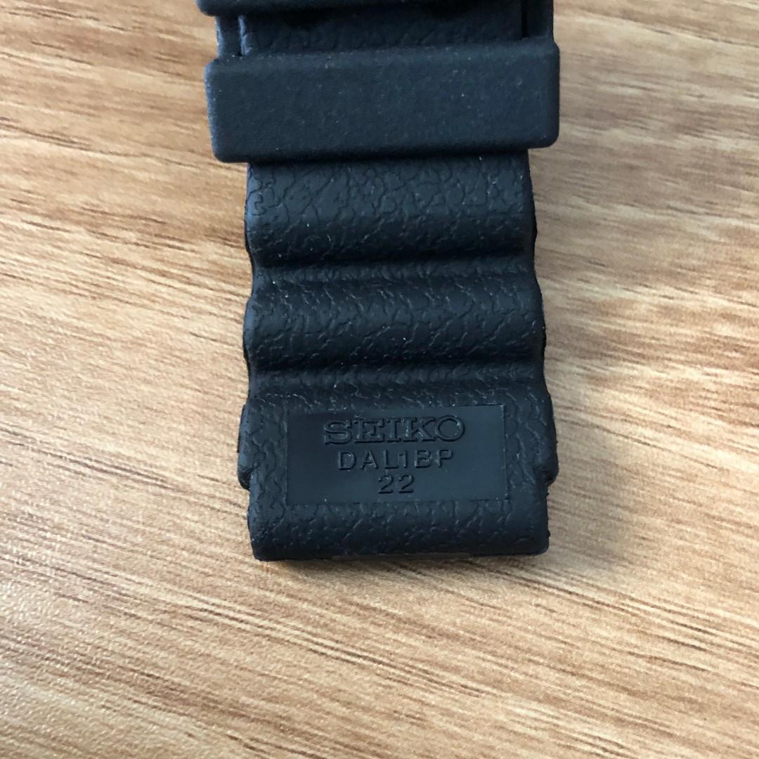 Seiko DAL1BP Flat Vent Rubber Strap 22mm (Black), Luxury, Watches on  Carousell