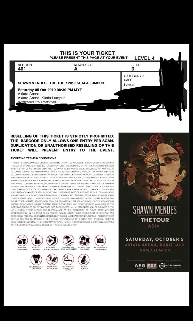 shawn mendes concert, Tickets & Vouchers, Event Tickets on Carousell