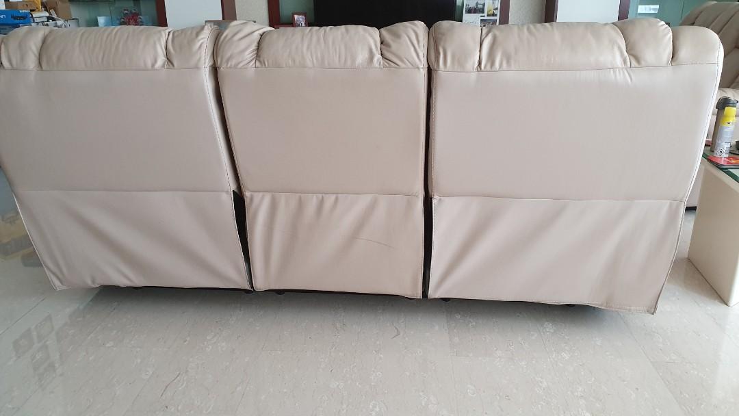 Sofa Recliner Leather 3+2 Seater, Furniture & Home Living, Furniture, Sofas on Carousell