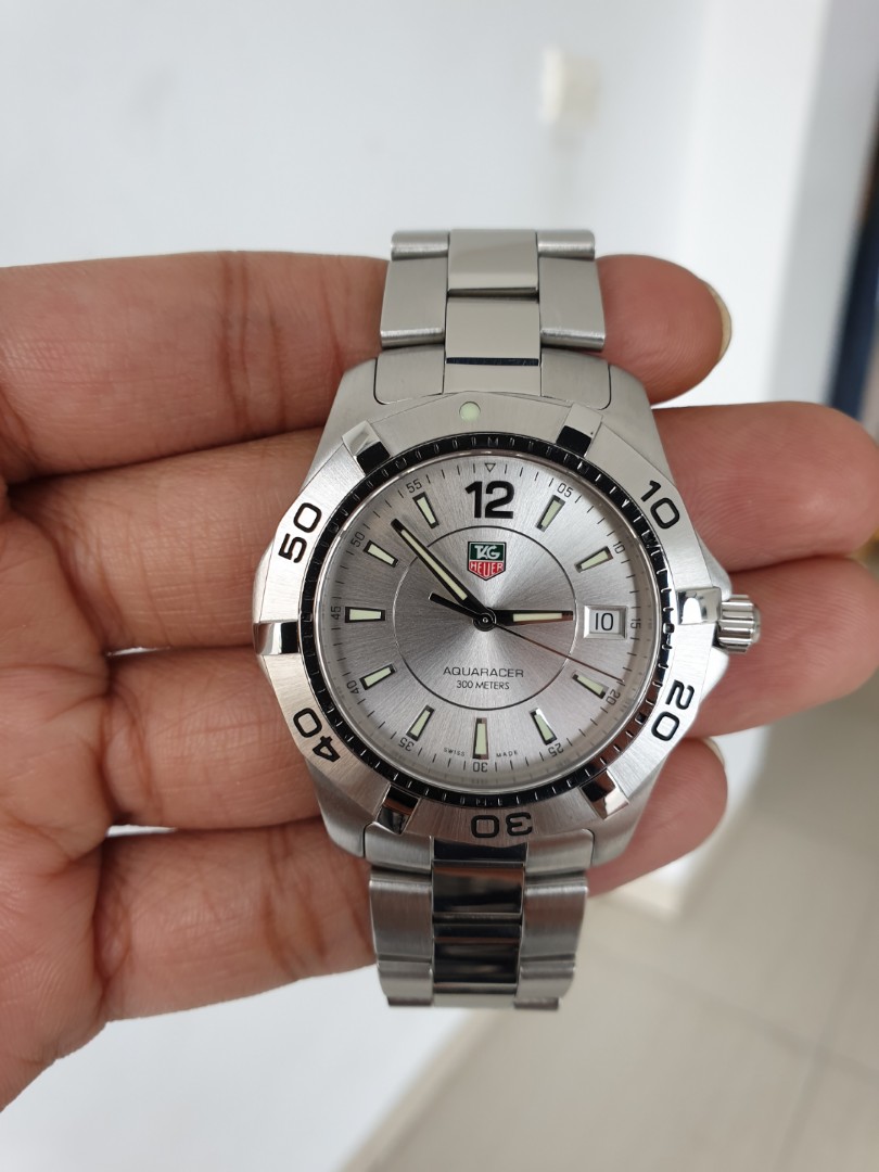 tag heuer aquaracer silver dial