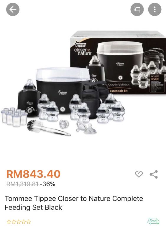 Tommee Tippee Black Feeder Sterilizer Set Bayi Kanak Kanak