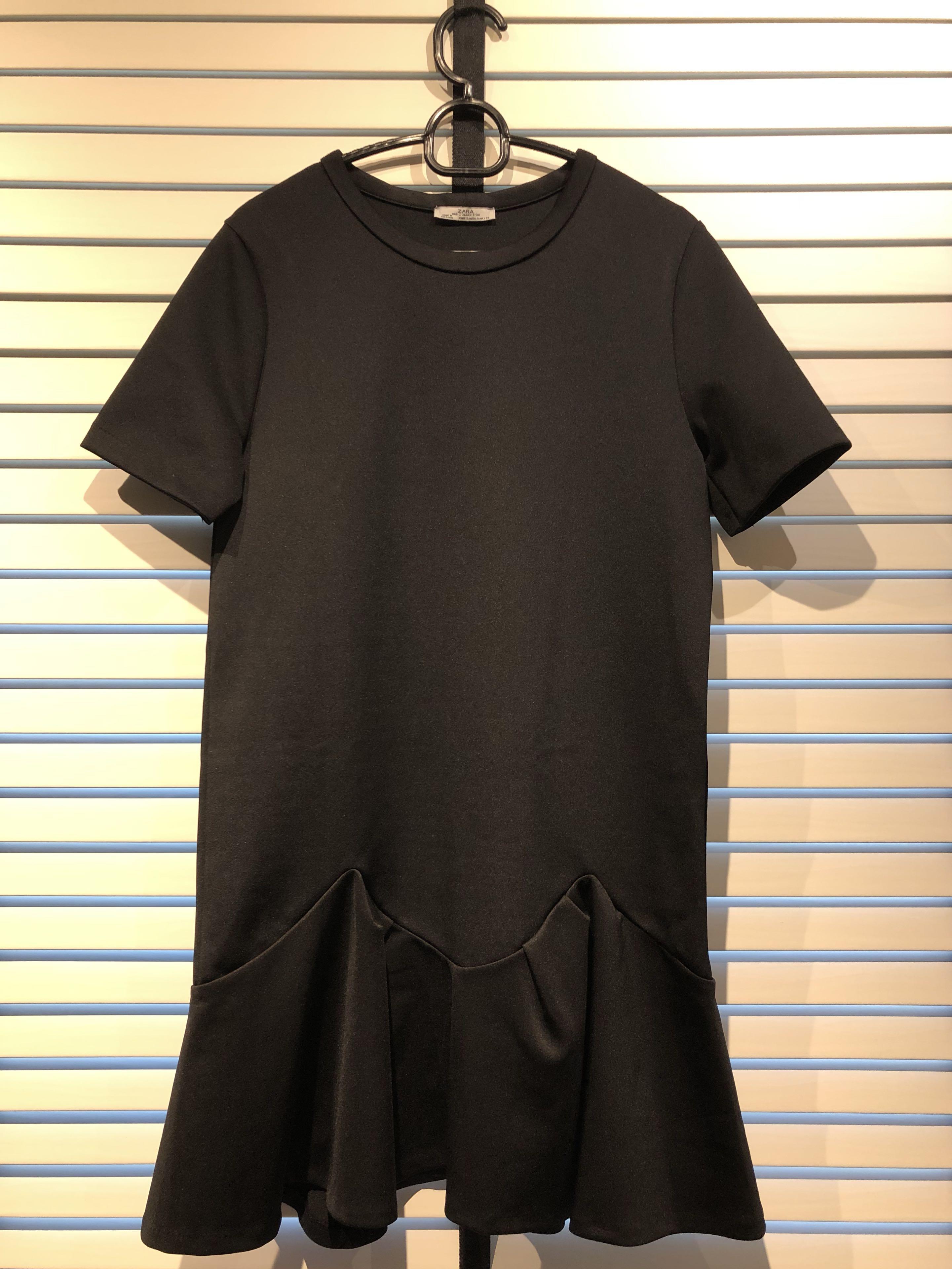 Zara Scuba T-shirt Dress with Gathers 