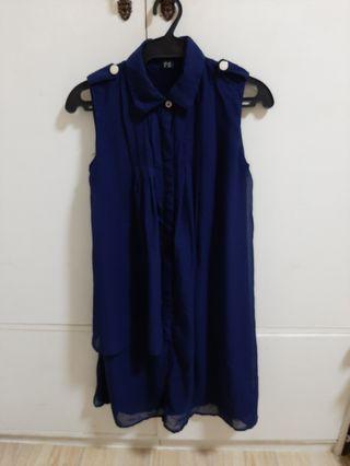 Warehouse Navy Blue Sleeveless Dress