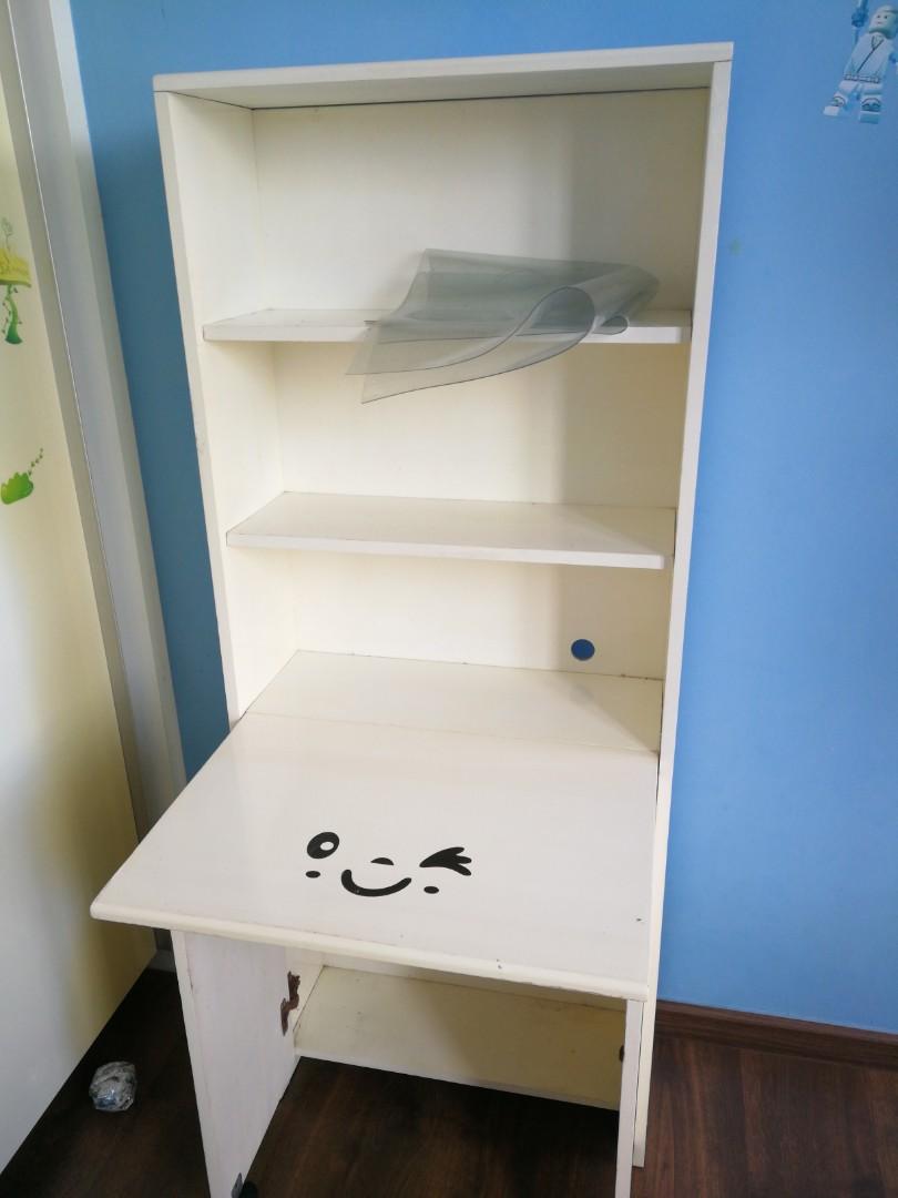 2 in 1 foldable bookshelf and study table, Furniture & Home Living