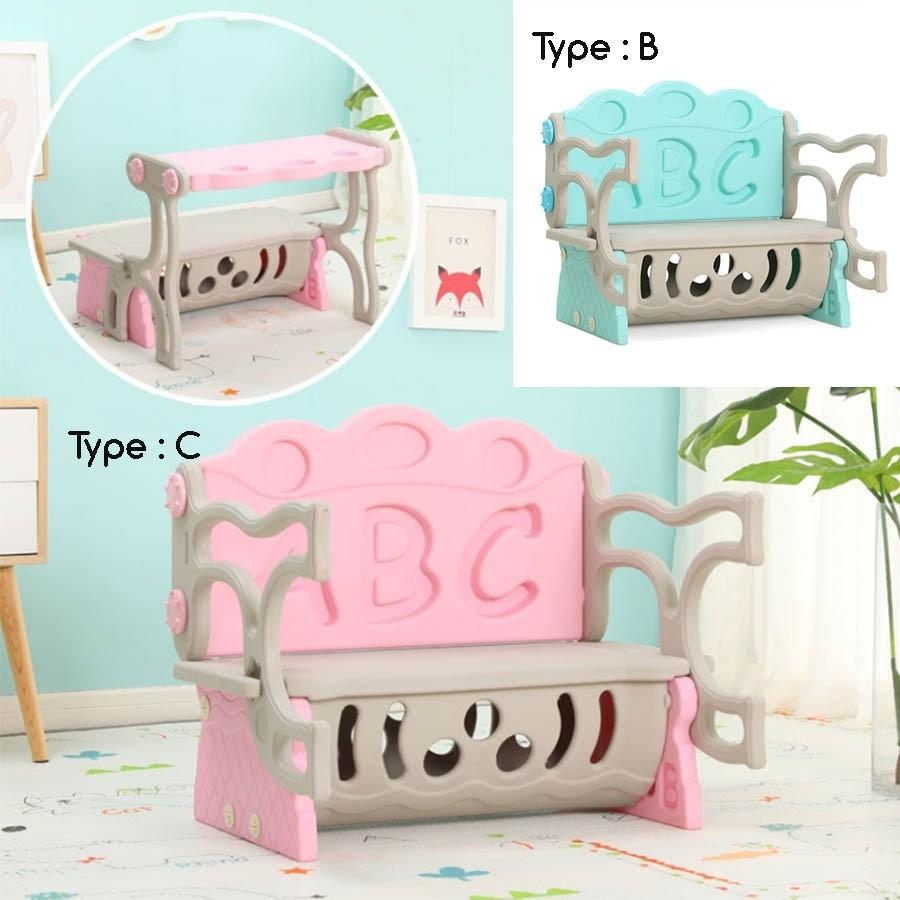 3 In 1 Kids Chair Table Storage Box Study Table Bench