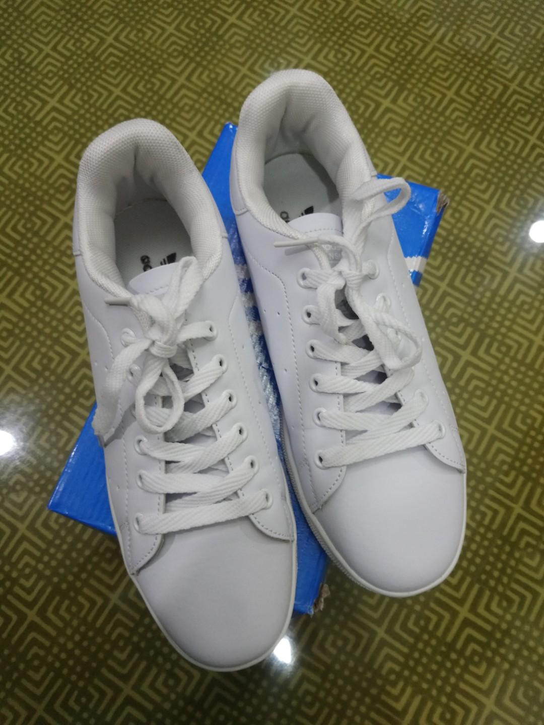 Adidas Stan Smith All White Class A Women S Fashion Footwear Sneakers On Carousell