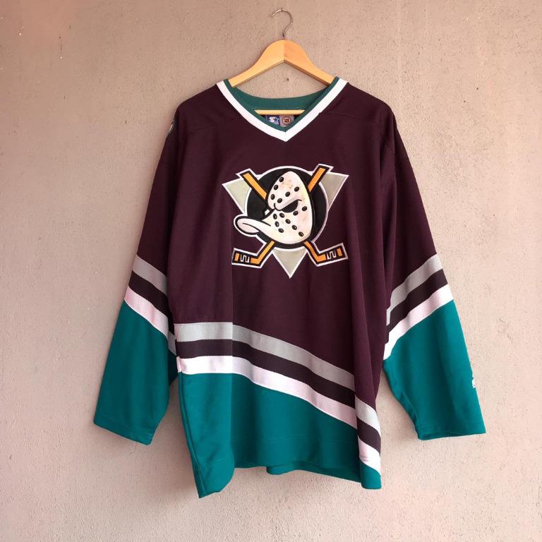 Vintage Starter Anaheim Mighty Ducks NHL Sewn Patch Hockey Jersey Size M,  Men's Fashion, Tops & Sets on Carousell