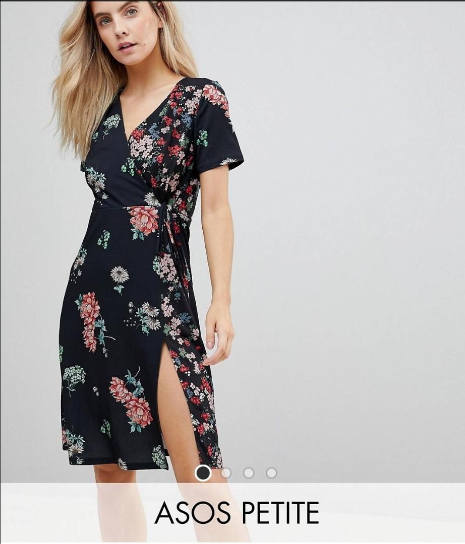 midi wrap dress petite