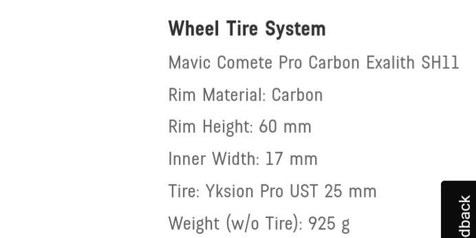 BN Mavic Comete Pro Carbon Exalith 60mm