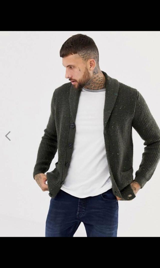 ribbed shawl cardigan