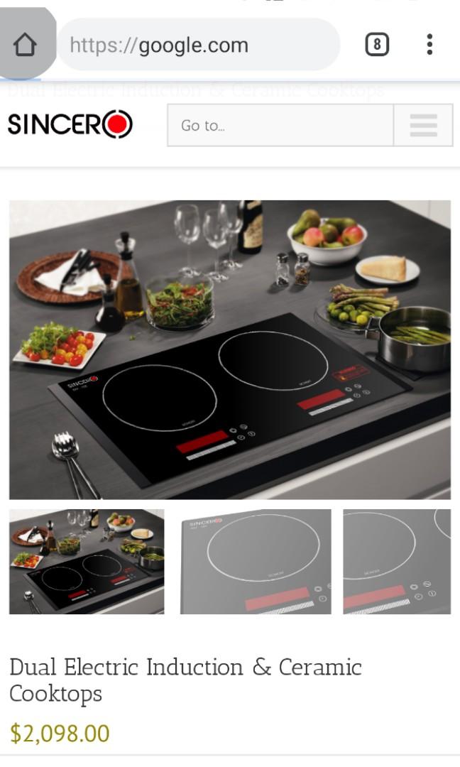 Brand New Sincero Dual Electric Induction Ceramic Cooktops Full