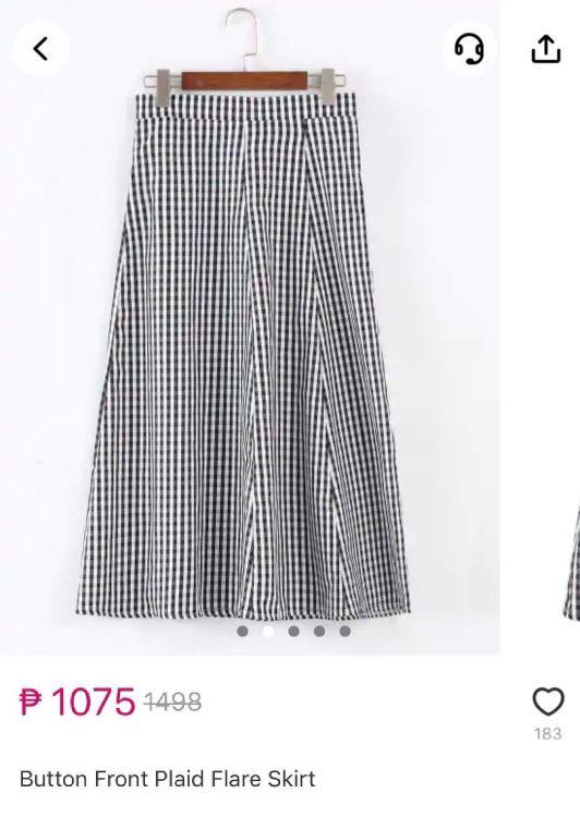 Dual button front flare skirt top