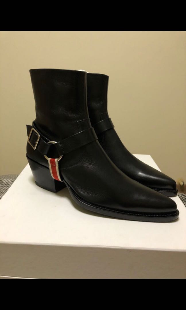 calvin klein 205w39nyc raf simons text harness boot, Men's Fashion,  Footwear, Boots on Carousell