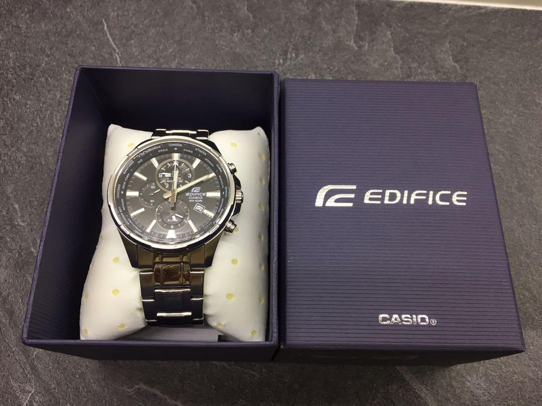Casio edifice dual dial world time cheap