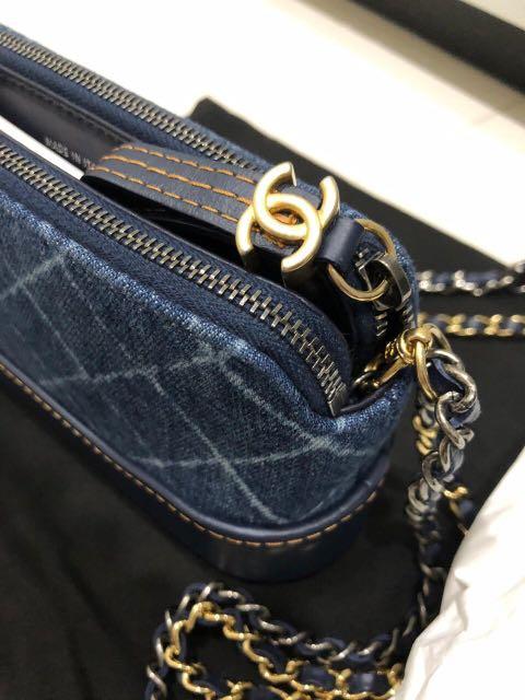 Chanel Gabrielle Clutch with chain, denim fabric, Luxury, Bags & Wallets on  Carousell