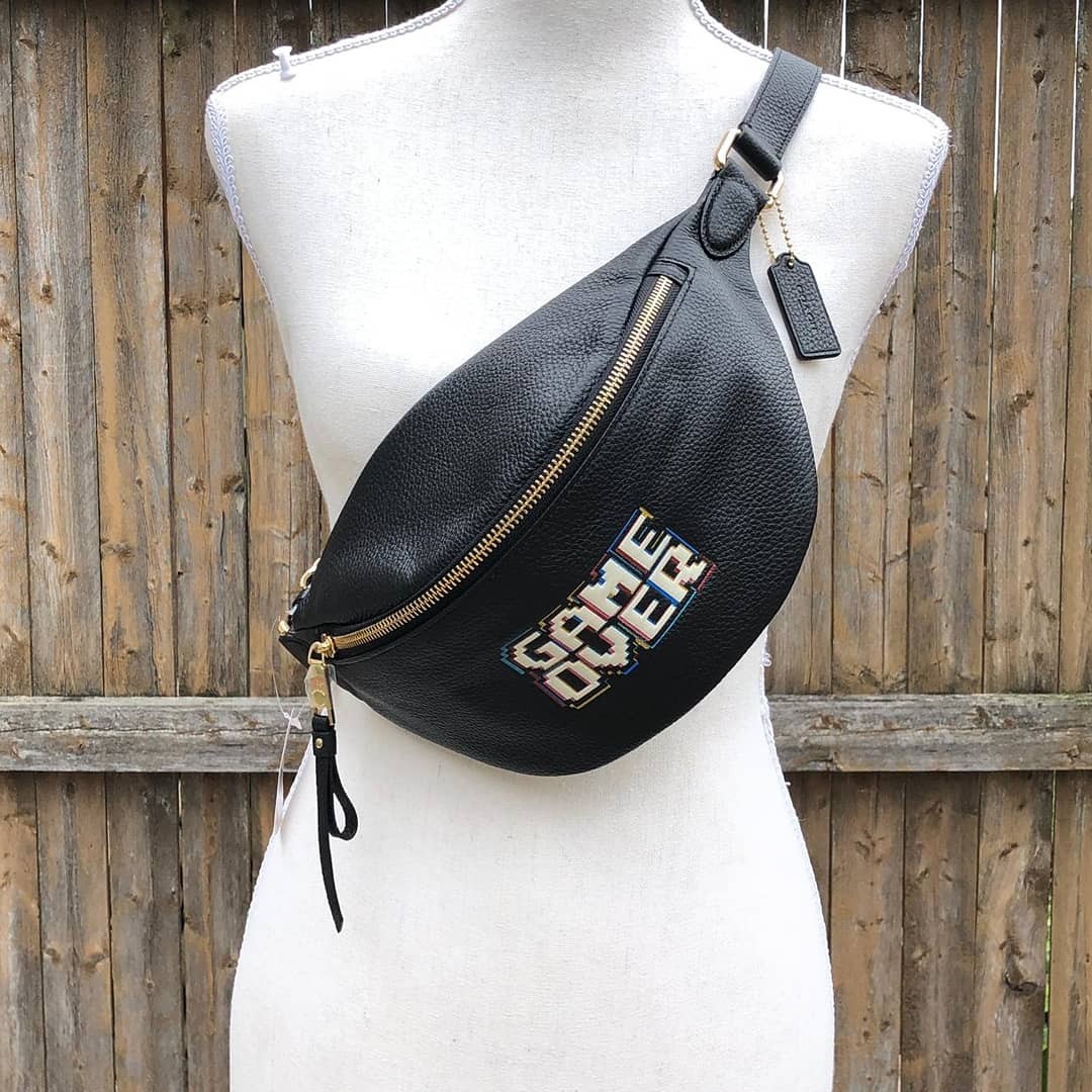 Coach Pacman Game Over Belt Bag in Black Multi