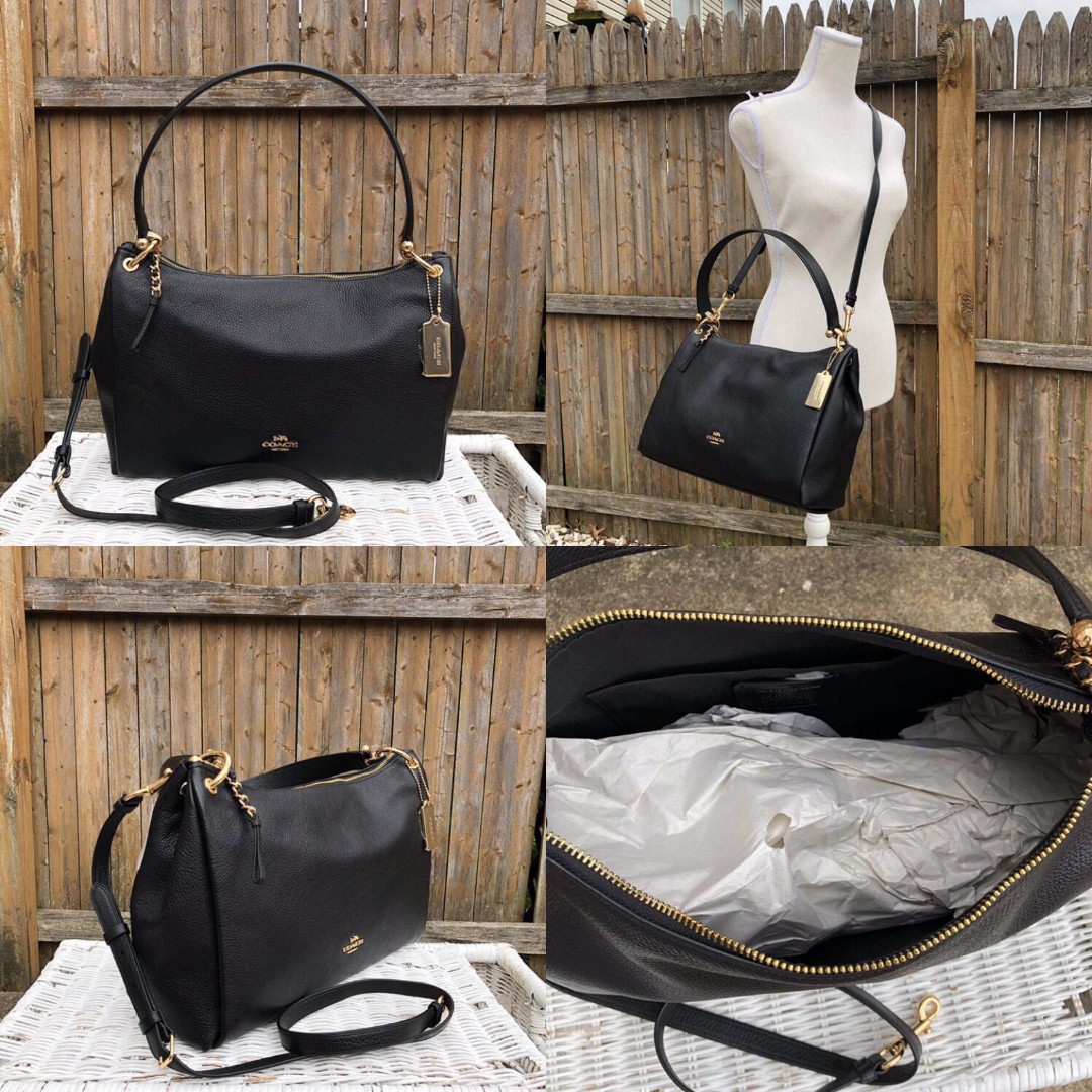 coach pebble leather mia shoulder bag