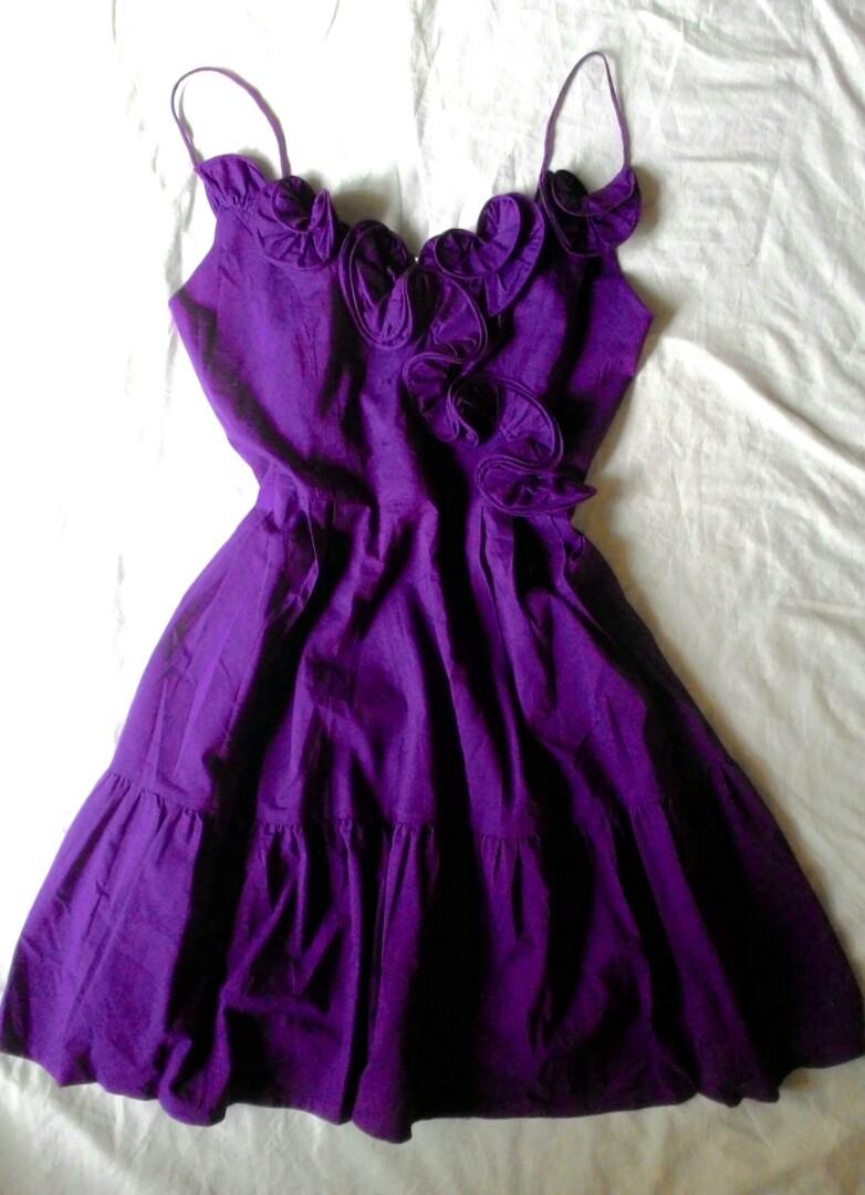 Cute Purple Dress, Women's Fashion 