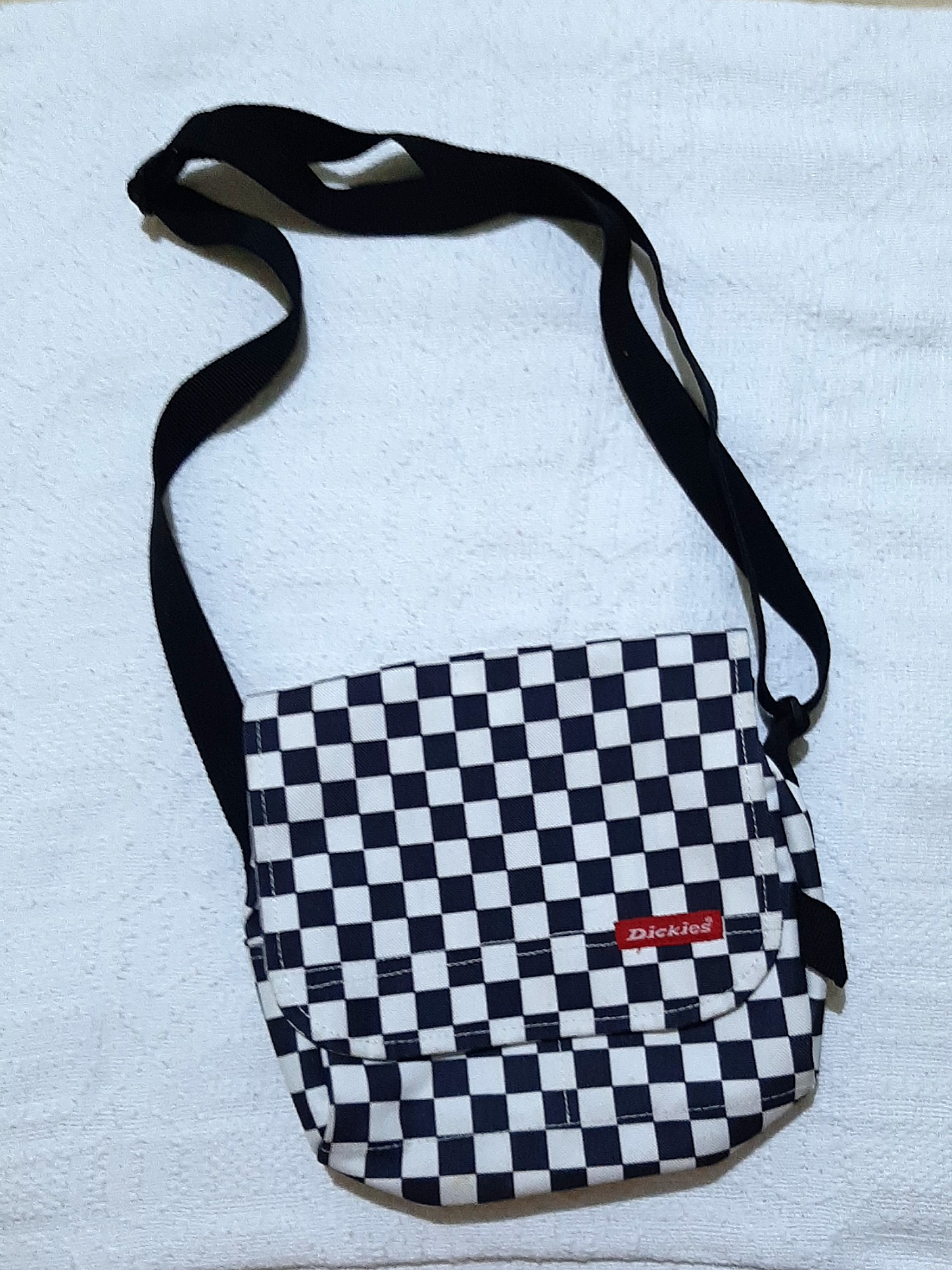 Dickies black checkered sling bag, Men