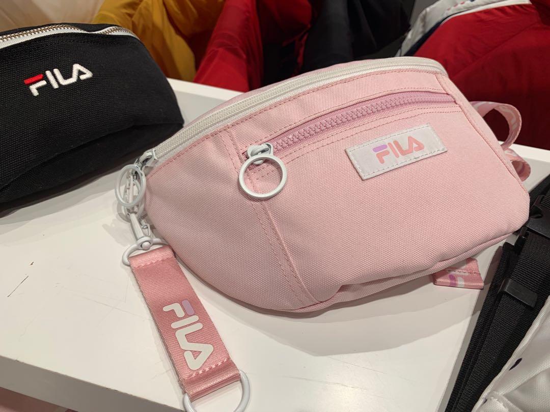 FILA Linear Logo Lettering Hip Sack Bag Women s Fashion Bags Wallets Cross body Bags on Carousell