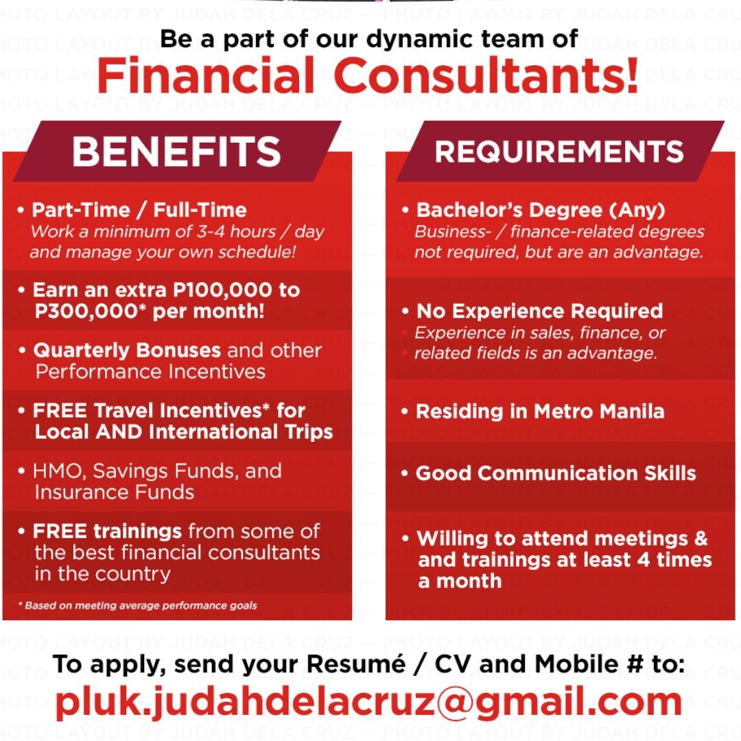 financial consultant (part-time / full-time) - earn 30k to