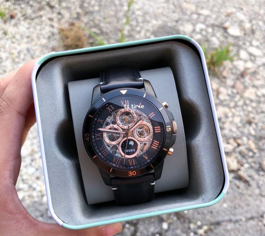 Grant sport automatic on sale black leather watch