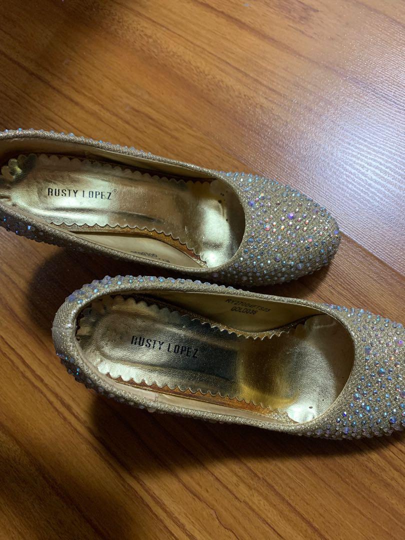 rusty gold heels