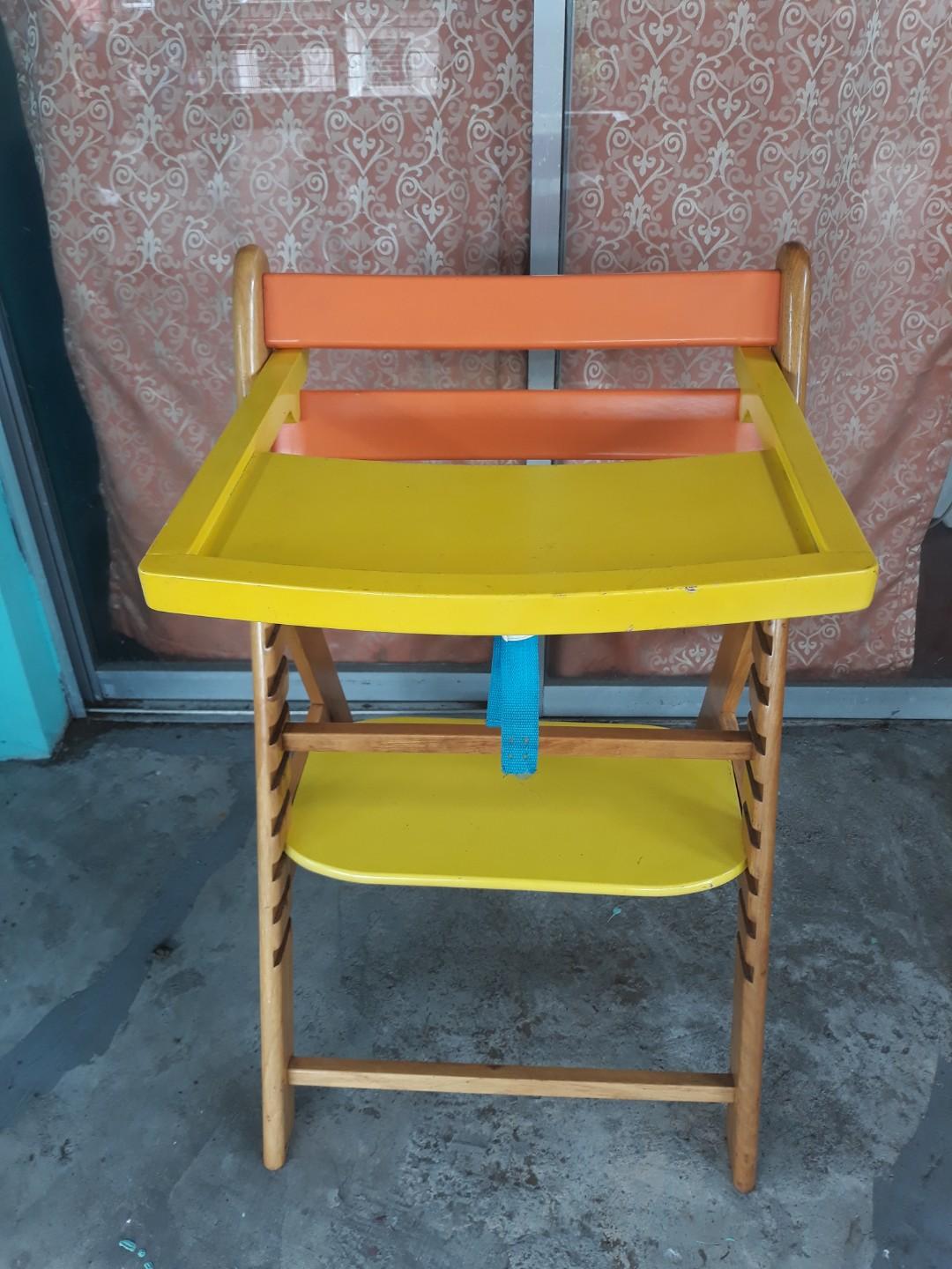 Wooden High Chair On Carousell