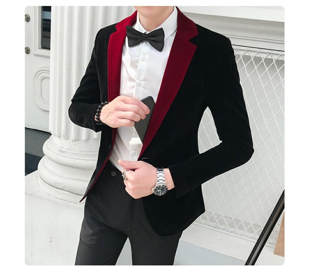 Red velvet clearance prom jacket