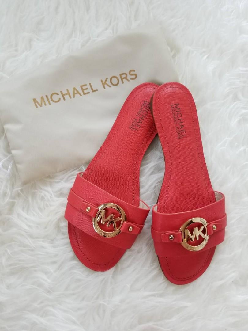mk red sandals