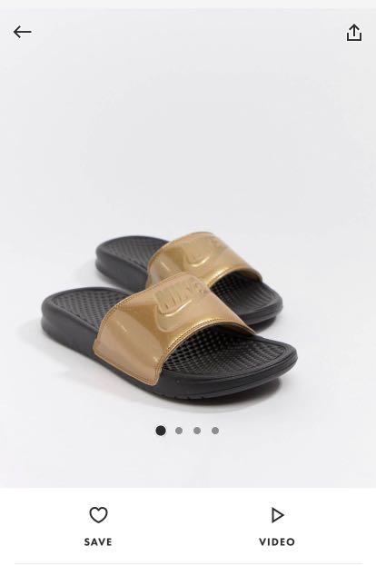 Nike black and gold Benassi JDI Logo 