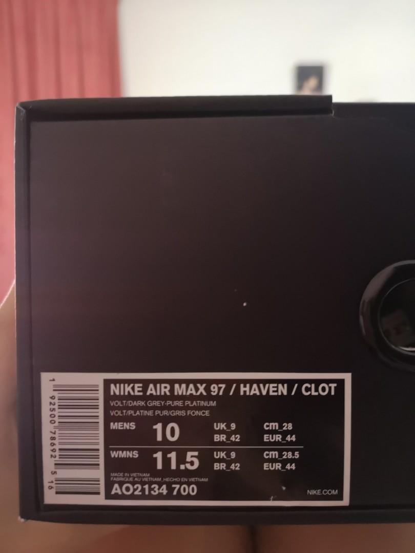 nike x clot air max haven white