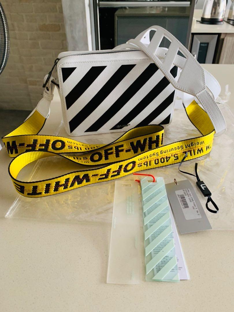 RESERVED Off white diagonal stripe crossbody bag