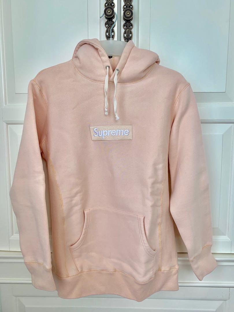 peach pink supreme hoodie
